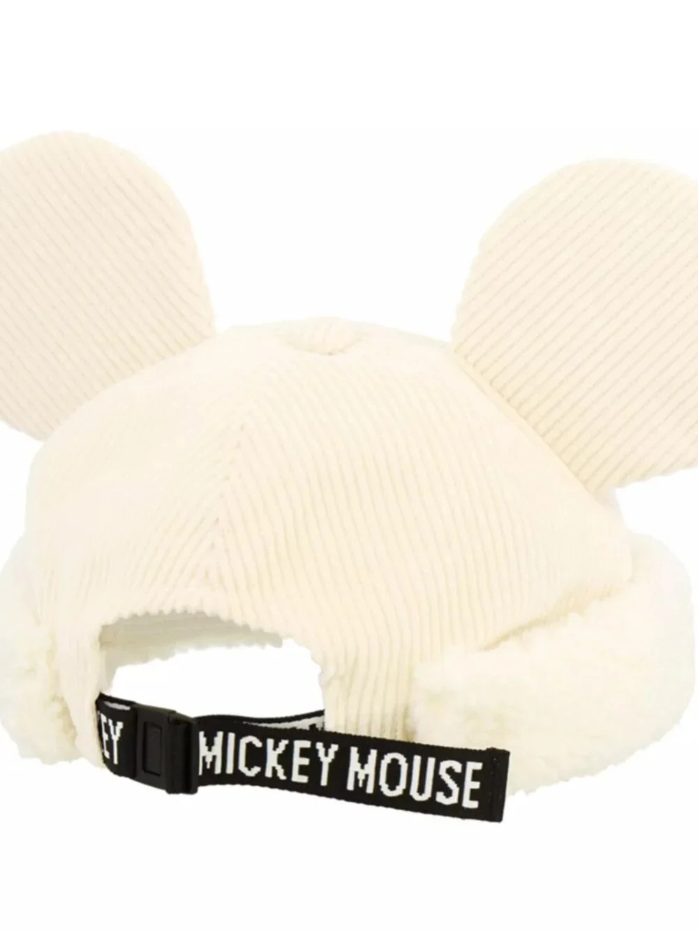 Tokyo Disney Resort Mickey Fluffy White Ear Cap Hat Adult 58cm Japan NWT